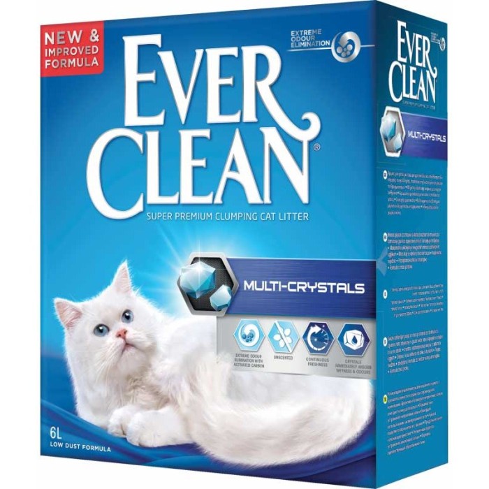 Ever Clean (Эвер Клин) MULTI CRYSTALS (МУЛЬТИ КРИСТАЛ) бентонитовый наполнитель для котов, 10 л